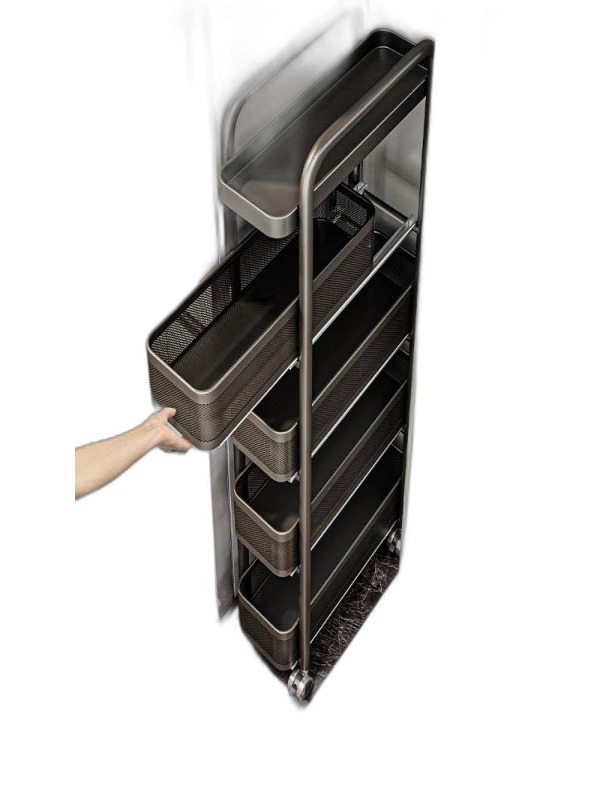 수납장 좁은 공간 다층 슬라이딩 선반 냉장고 측면 서랍식 이동식 수납 바구니 정리 가구 226,500원