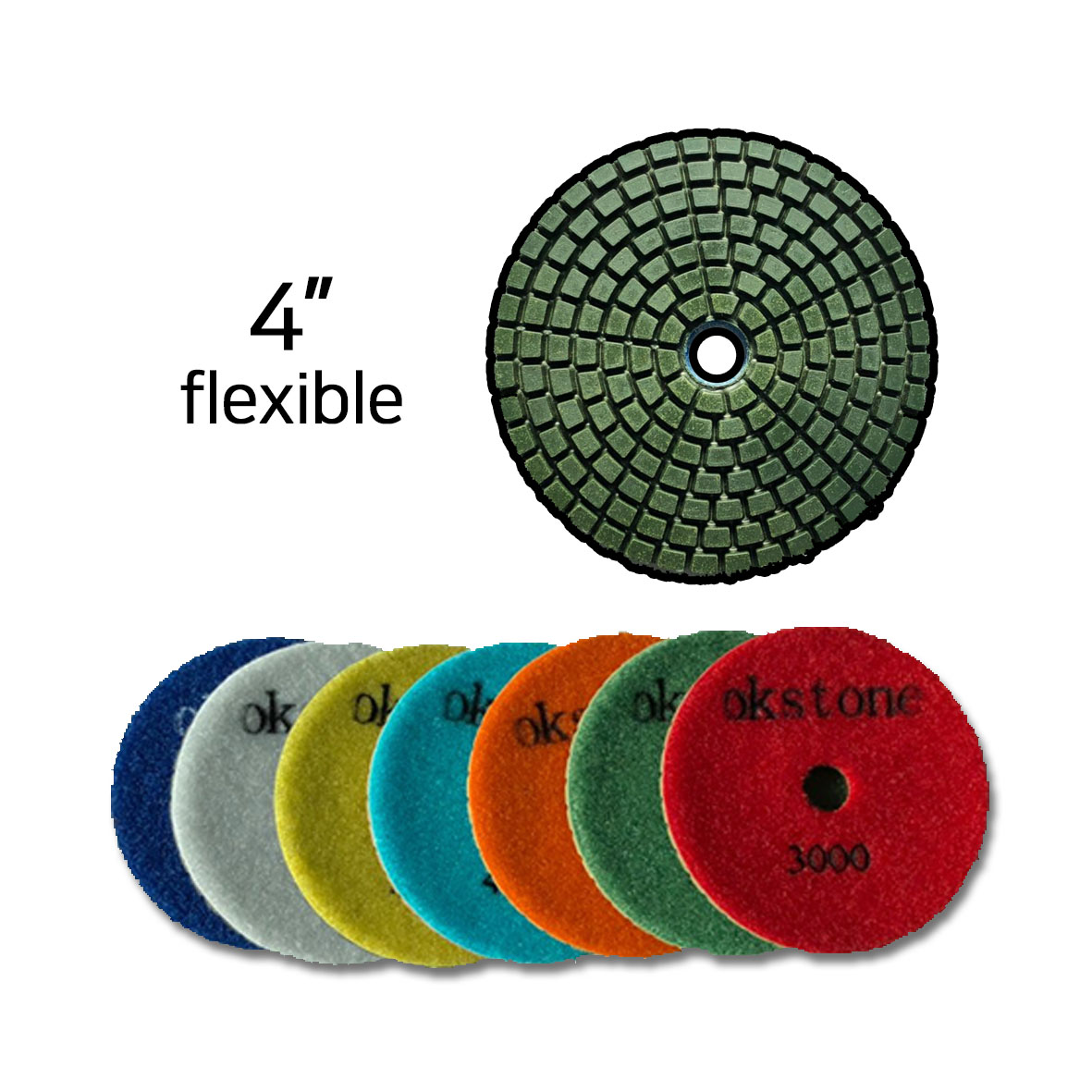 4인치 플렉시블 세라믹 패드 습식 국산 연마광택 다이아몬드 폴리싱 대리석 연마패드 8,000원