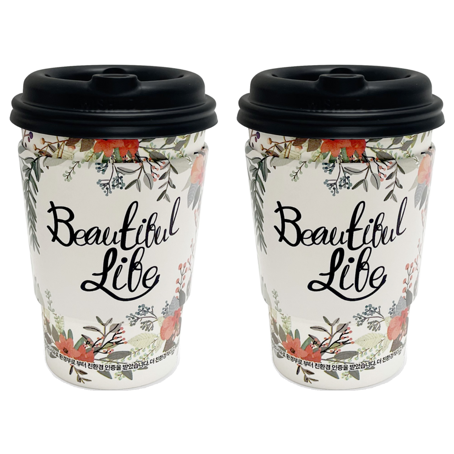 투고팩 플라워 13온스 종이컵 390ml 100p + 에어 컵홀더 100p + 타공뚜껑 100p 세트 46,740원