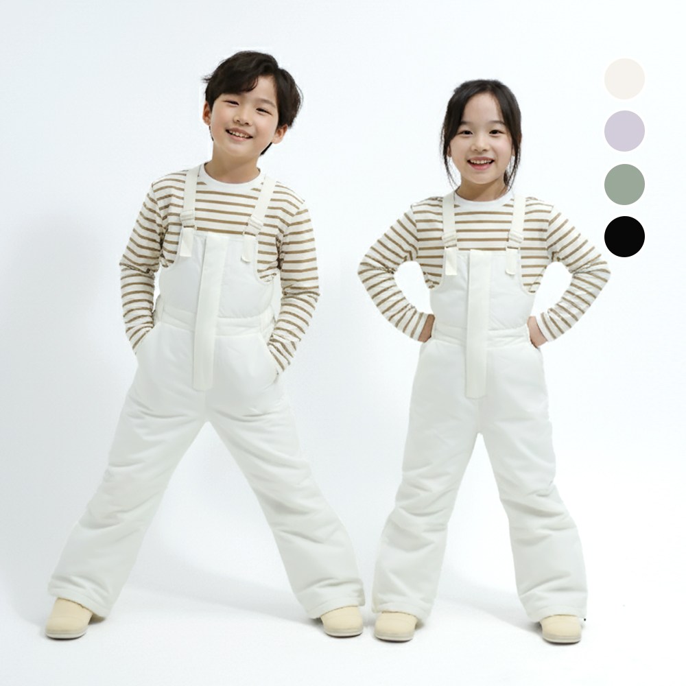 서브22 키즈 어린이 겨울 기모 눈썰매 멜빵 스키바지 31,900원