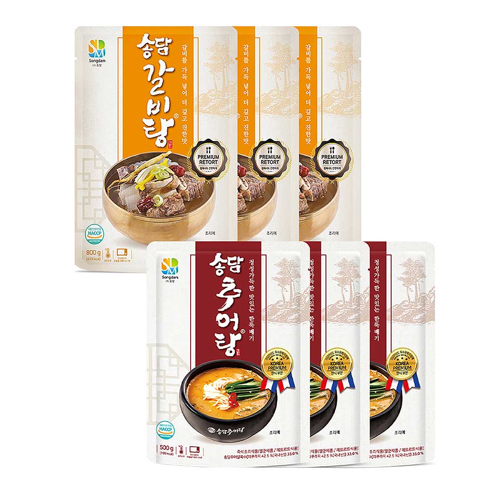 송담 더블만족 속 깊은 구수한 추어탕 진한 갈비탕 (3+3) 58,000원