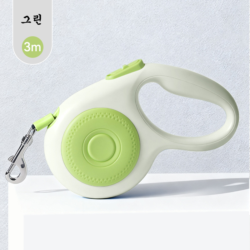 코어엑시스 반려견 자동 리드줄 강아지 산책줄 자동 리트랙터블 탈출 방지 대 중 소형견 고양이 사용 가능, 1개, 그린 11,300원