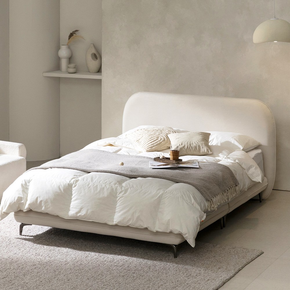 [런칭특가 즉시할인쿠폰+방문설치] 플레이너스 패브릭침대 아쿠아텍스 평상형 호텔 침대 프레임 S SS Q LK, 아이보리 FC01212, 현재가 399,000원