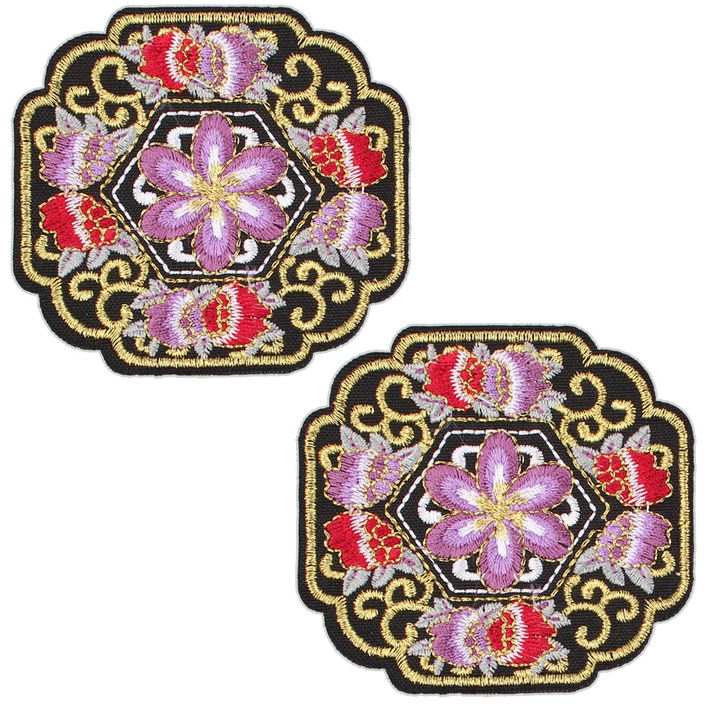 한복 자수 패치 꽃자수 장식 열접착 와펜, 1개, 자수 패치(NO.970-2개) 8,900원