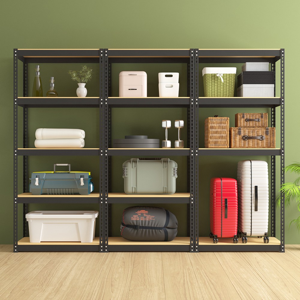 위너랙 믿음직한 국내산 수납선반 조립식 철제선반 앵글 배란다선반 경량랙, 4단, 블랙 105,000원