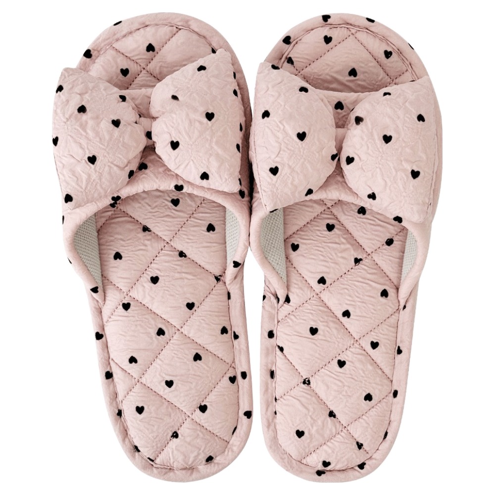 데미무드 리본 러비 패턴 3중쿠션 거실 실내화, 하트핑크, 1개 8,900원