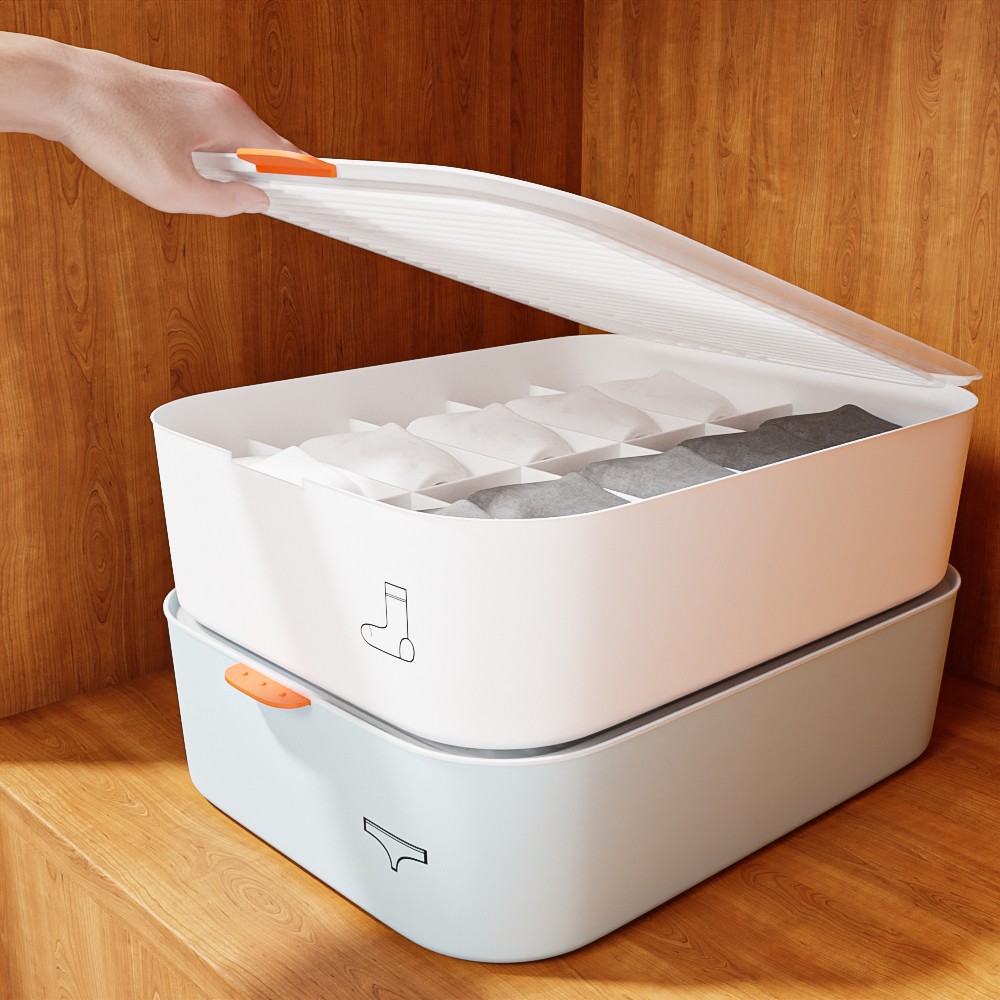 무타공마켓 뚜껑포함 속옷정리함 속옷 정리 서랍장 브래지어 보관함 수납함 양말정리함, 1개, 뚜껑포함_스카이블루 10칸 10,500원