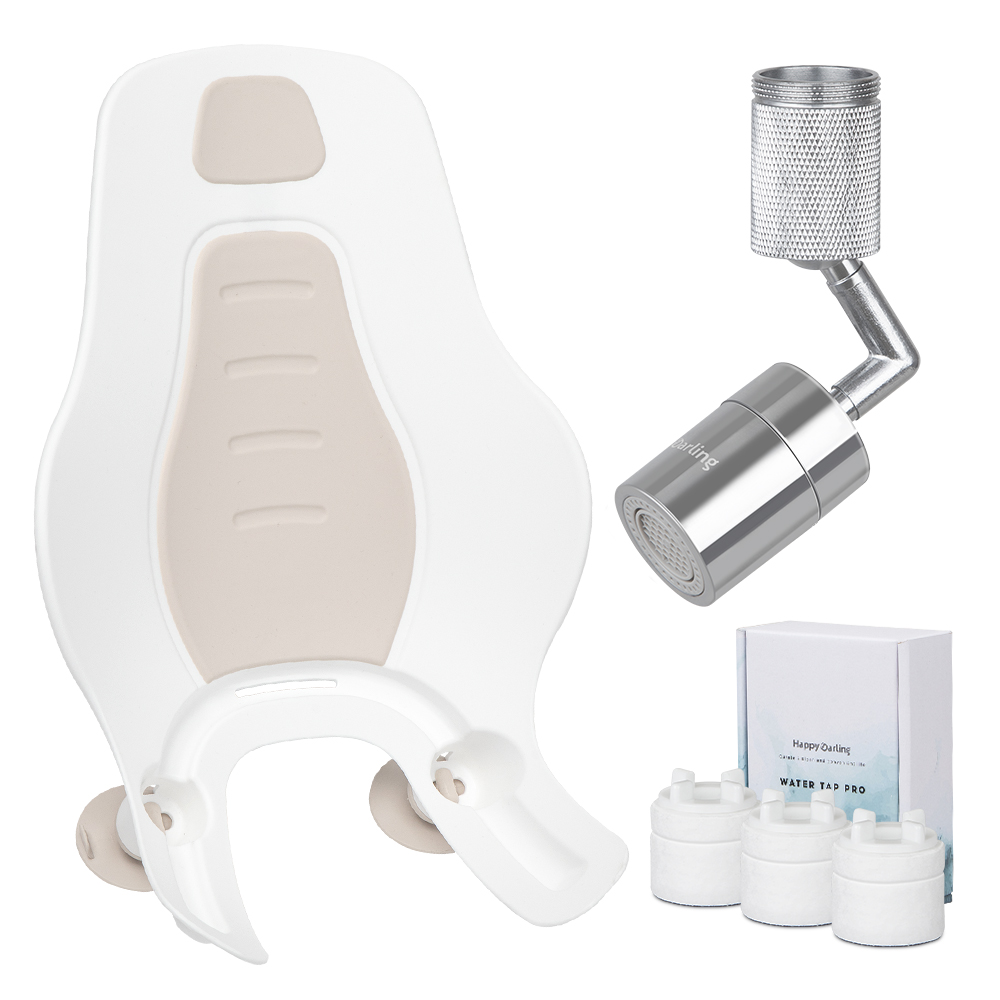 해피달링 720도 워터탭 프로 KC인증 세면대 수전 + 세이프 아기 비데 세트, 베이지 34,900원