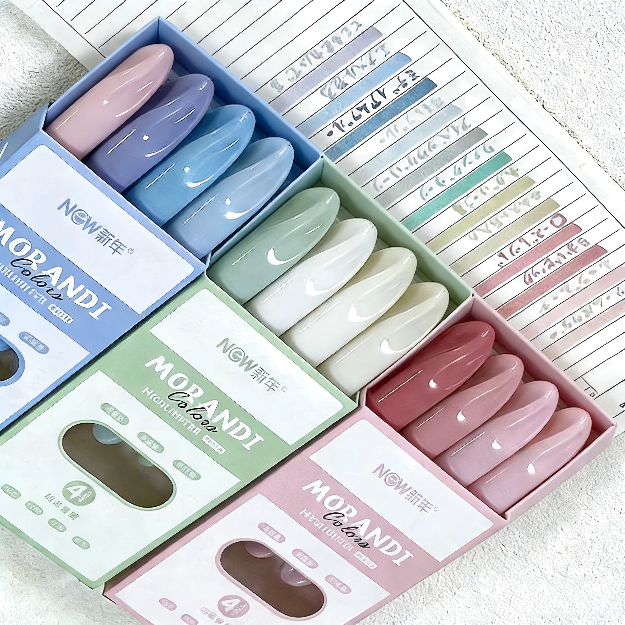 랜드샵 모란디 파스텔 형광펜 12색 세트 대용량 혼합색상 학용품 사무용 12,900원