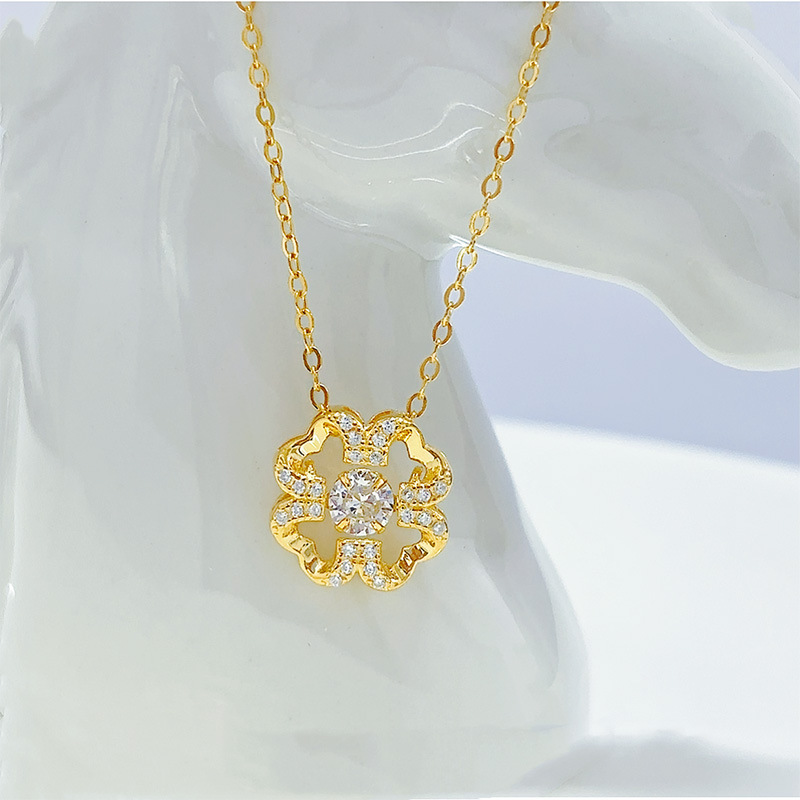 종로체인 14k 18k 수정 네잎클로버 여자 금 목걸이 이벤트 297,000원