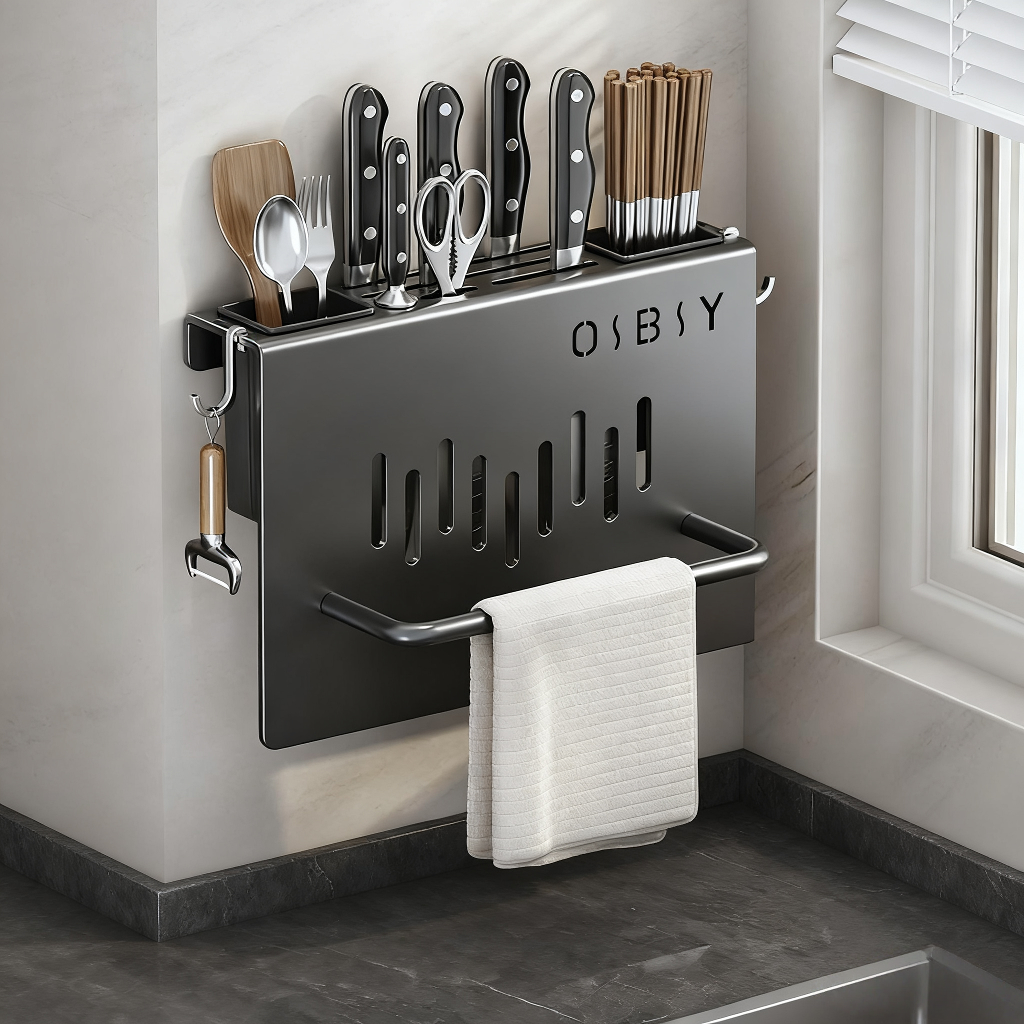 YAPOGI 주방 통풍 설치 없는 조리도구 칼꽃이 수저 정리대 칼거치대 칼꽂이 20,000원