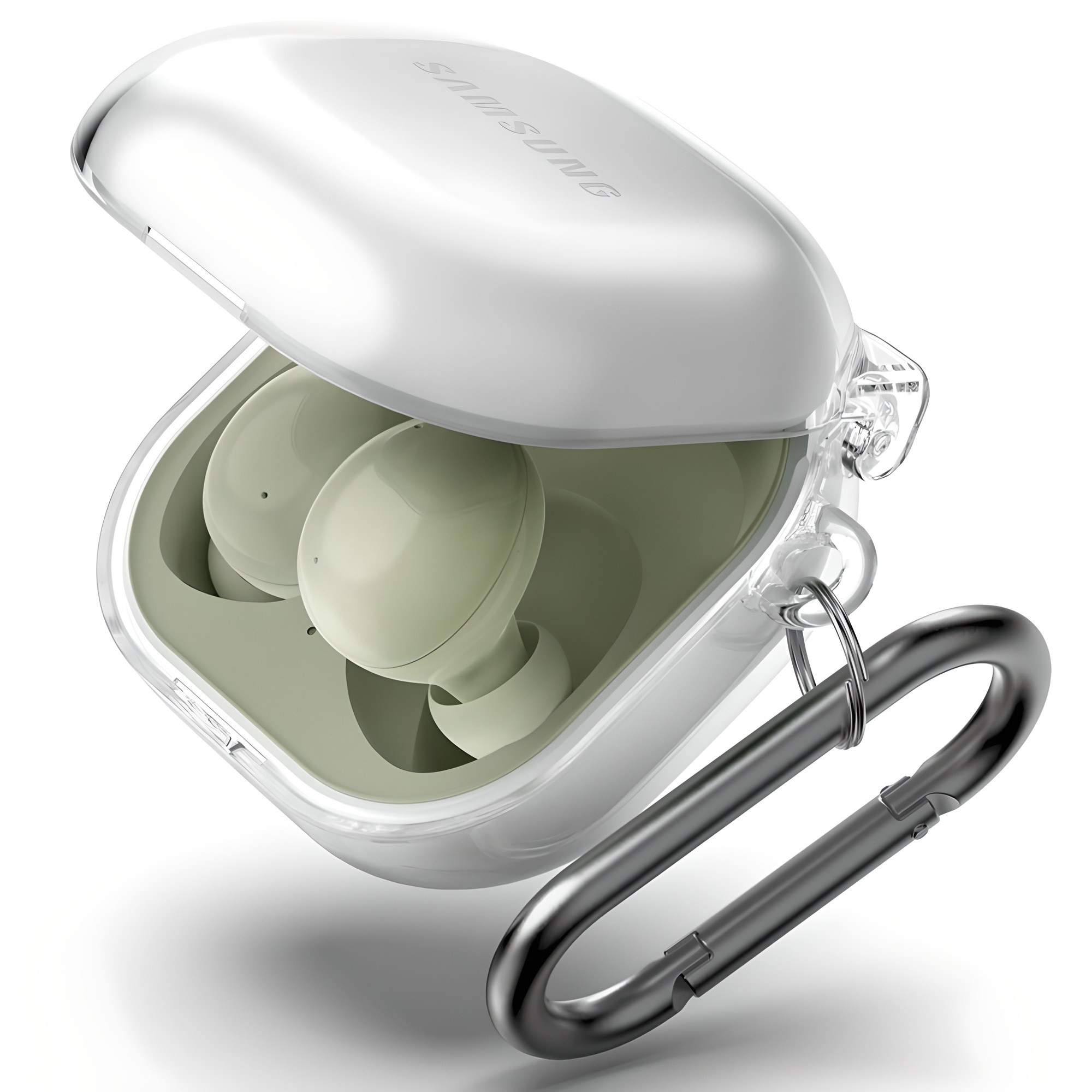 구스페리 갤럭시 버즈FE 버즈2프로 버즈2 버즈라이브 버즈프로 투명 하드 케이스 + 분실방지 키링 세트 5,400원