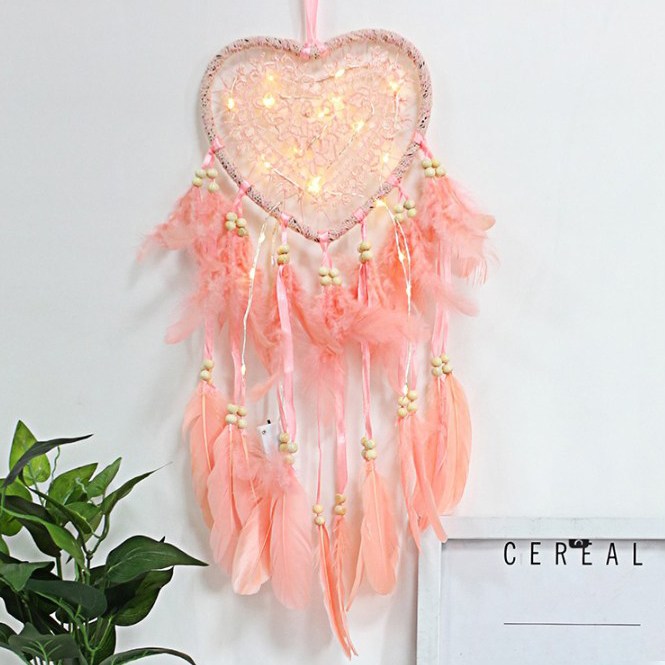 레디박스 감성 하트 LED 드림캐쳐 무드등, 체리레드 8,900원