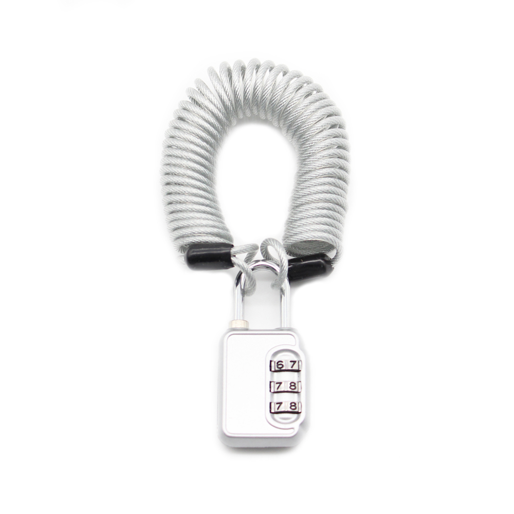 트래블큐브 스테인레스 코팅 코일케이블 2.5m + 3다이얼 자물쇠 실버 세트 9,490원