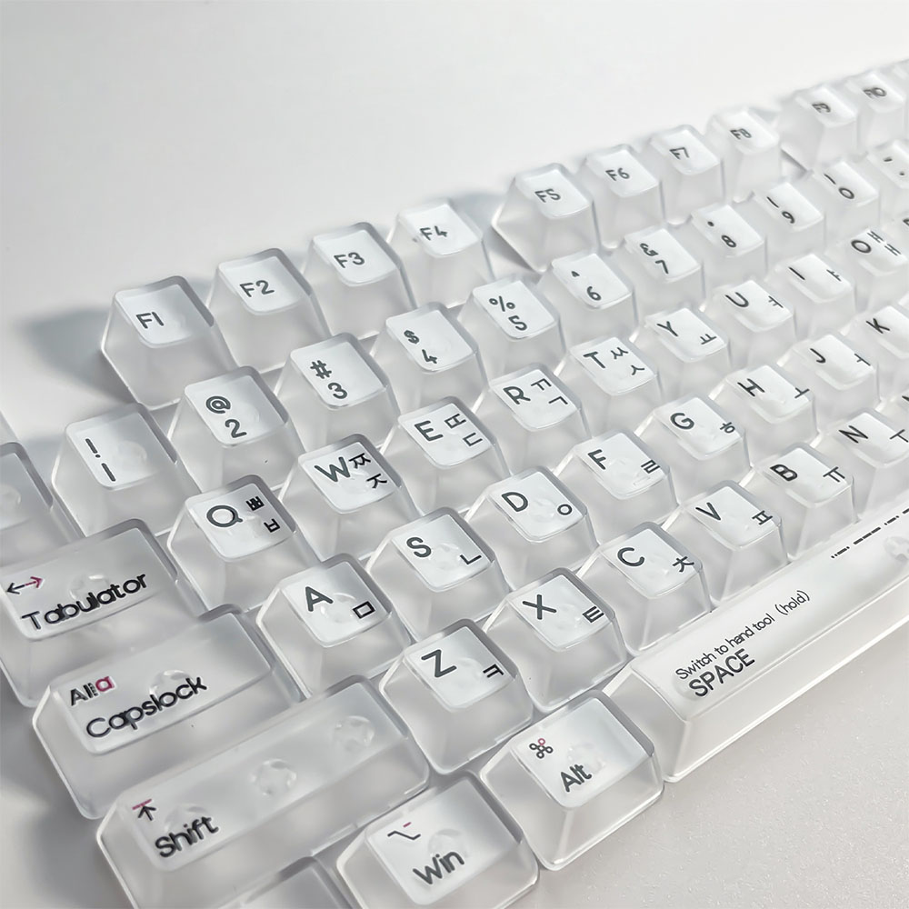 YF 투명 무광 퀄리티 한글  키보드 키캡 영문 각인 PBT 132키 OEM 22,900원