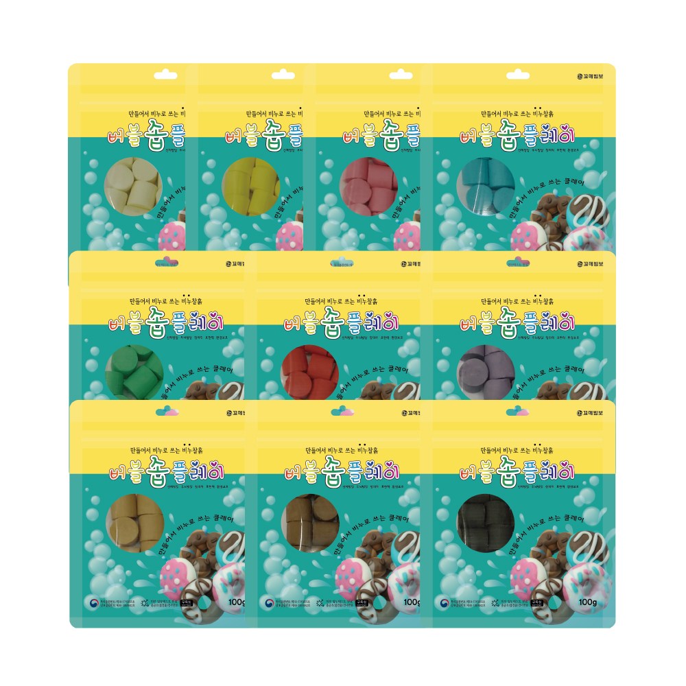 [꼬메빔보] #비누클레이 무향 버블솝플레이 100g, 핑크 2,400원