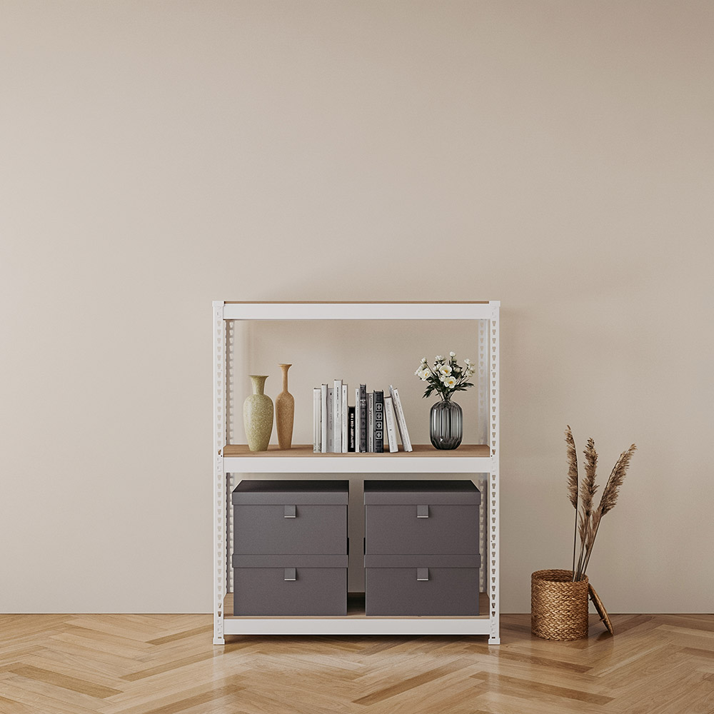 스피드랙 국내 제조 무볼트 조립식 철제 앵글 선반, 화이트, 3단 77,340원