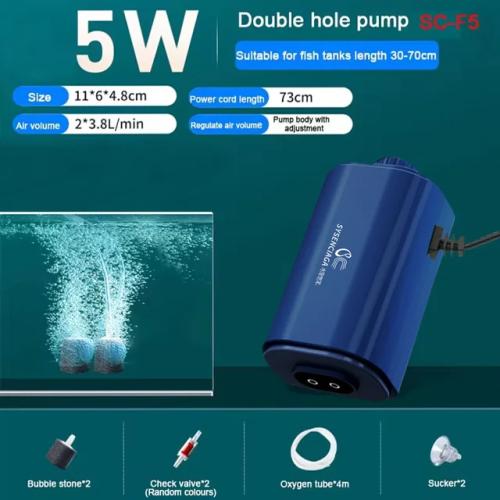 무선에어펌프 자전거펌프 에어펌프 체크 밸브가 있는 사일런트 수족관 산소 공기 펌프 어항 4 개 콘센트 대형 발생기 압축기 통풍기 220v 14w 15,910원