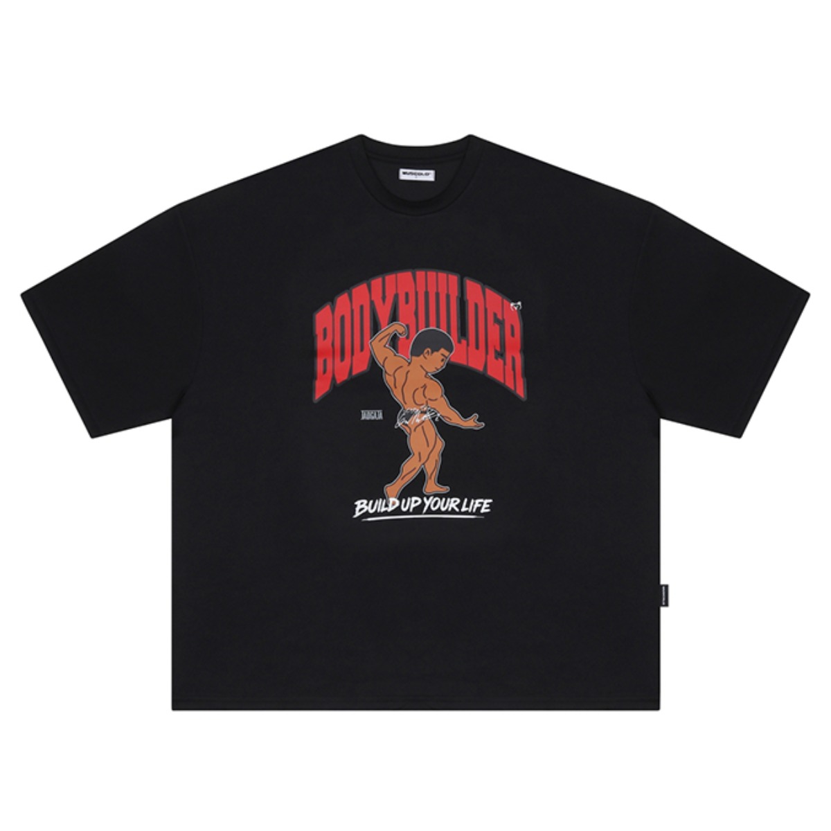 [박성훈 X 머스콜로 클래식포즈] 에어쿨링 기능성 오버핏 반팔 티셔츠 블랙 40,000원