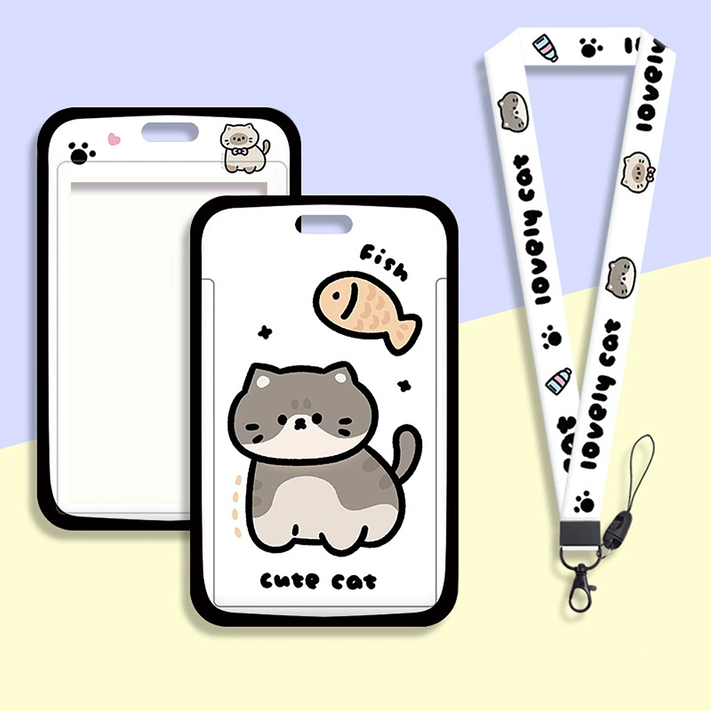 귀여운 카드케이스 목걸이 카드목걸이 사원증 교통 카드, 1개, 붕어빵 코숏 냥이 7,800원