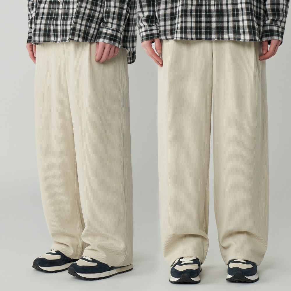 팀스핏 남성용 겨울 원턱 와이드 코듀로이 밴딩 팬츠 골덴 바지 29,800원