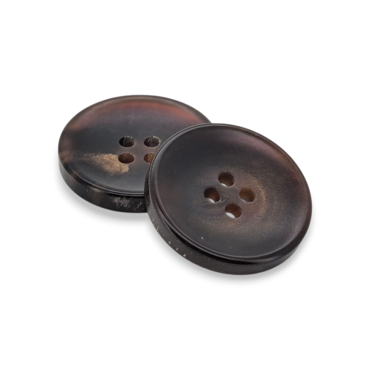 동대문단추나라 소뿔단추 라운드테 시리즈, 6개, P2 - 24번 밤색 라운드테/15mm 6,000원