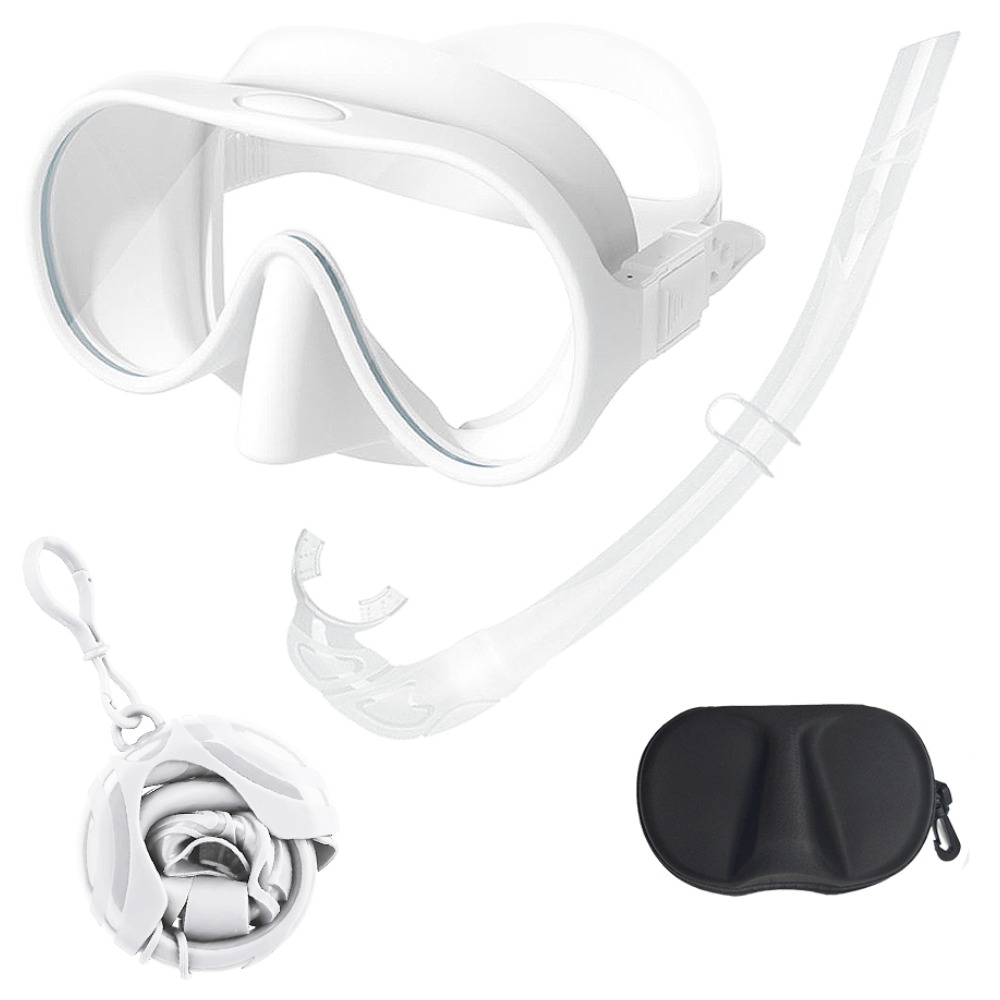 위베런 폴더블 스노쿨링 마스크 프리다이빙 장비 일안식 스노클링 어린이 성인 물안경 세트, 화이트 25,900원