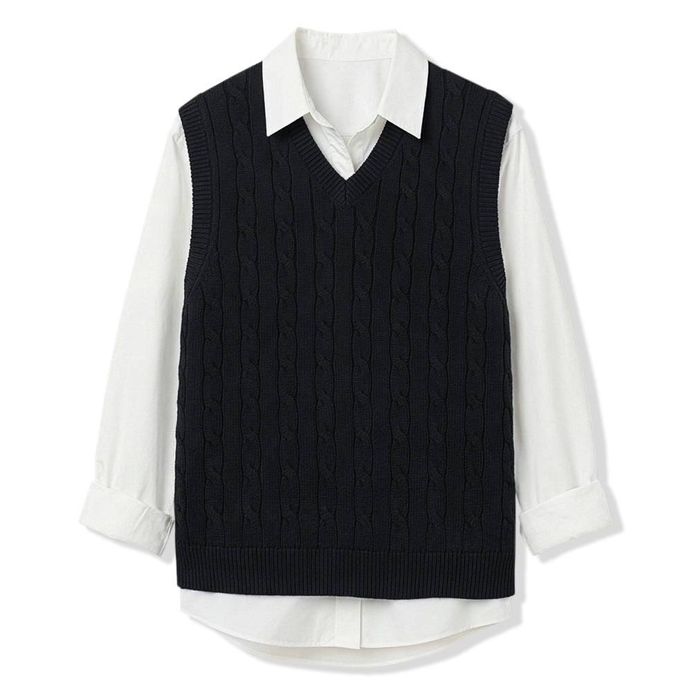 팀스핏 남성용 오버핏 꽈배기 니트 조끼 베스트 3Color 28,910원