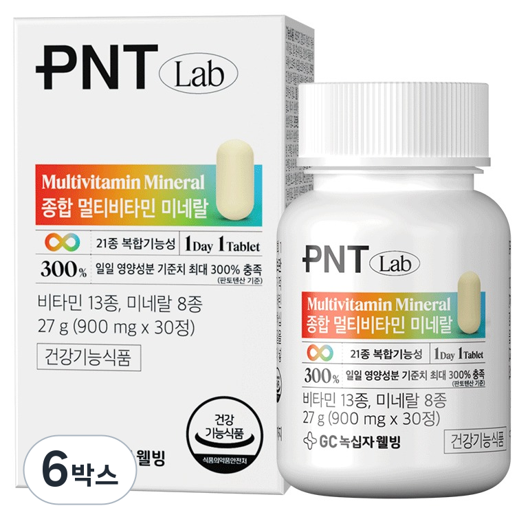 피엔티 GC녹십자웰빙 종합 멀티비타민 미네랄, 30정, 6박스 65,240원