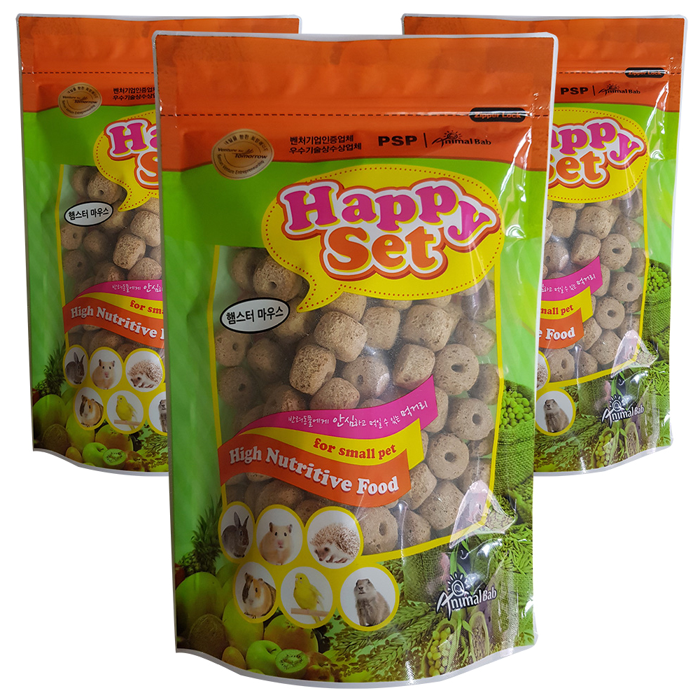 애니멀밥 해피셋트 마우스 사료 이갈이용, 3개, 270g 8,200원