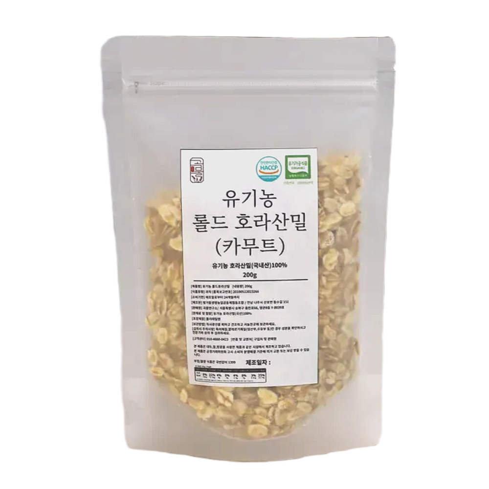 곡물연구소 국산 유기농 카무트 누룽지 롤드 호라산밀, 1개, 200g 9,900원