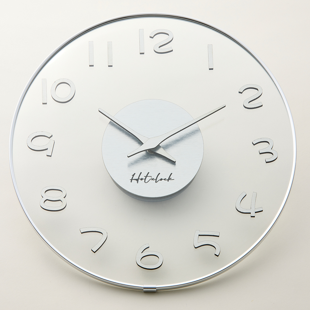 에이치씨클락 컨벡스 유리 무소음 벽시계 A타입 30cm, SILVER 39,180원