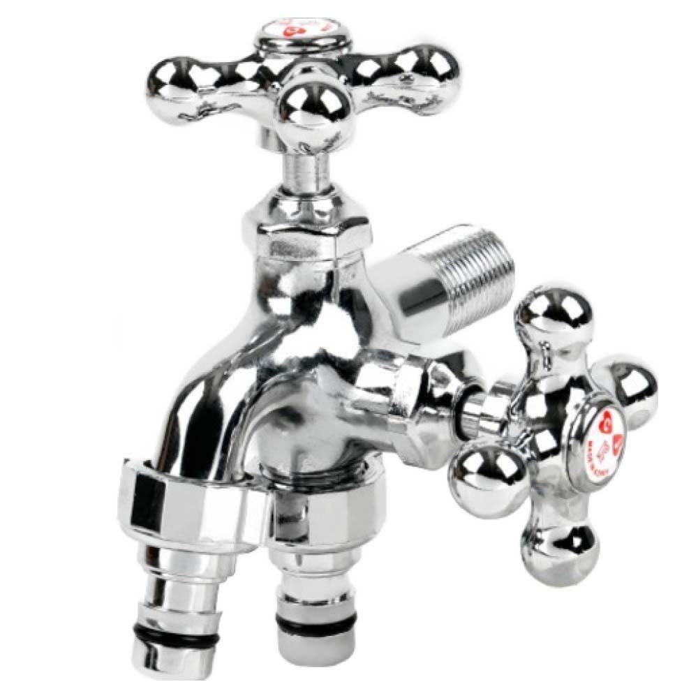 두진 바스 욕실 세탁기 전용 분리형 두갈래 수도꼭지 온수 커플링타입, 1개 19,800원