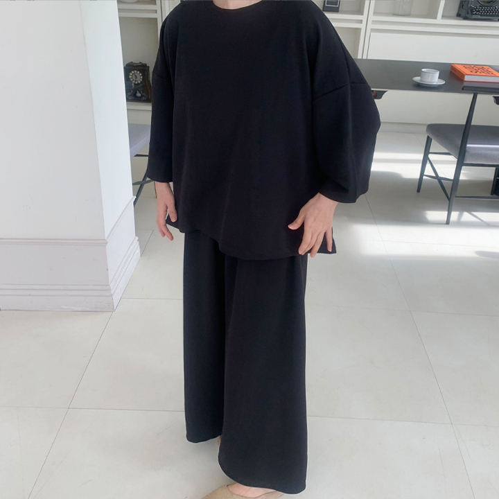 애플망고옷장 오버핏 캐스퍼 편한 상하의 세트 홈웨어 빅사이즈 와이드팬츠 7부라운드 16,900원