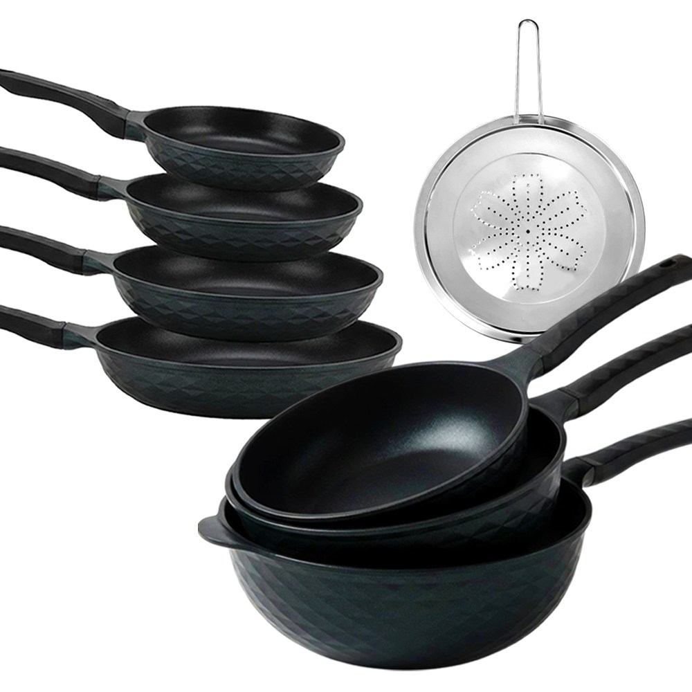 DAMDA 퀸센스 오뜨 IH 티타늄 후라이팬 궁중팬 풀세트, 1세트, 팬4종+웍3종+덮개1개, 8종 159,000원