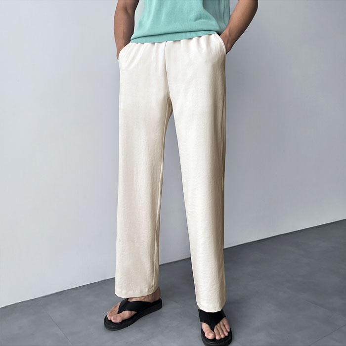 비켄드스튜디오 남성용 아이스 쿨 린넨 와이드 여름 밴딩 팬츠 [1005] 16,500원