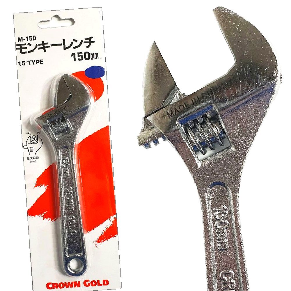 크롬몽키 크롬스패너 크라운골드 (몽키스패너) 150mm M150 볼트 너트 수공구 8,490원