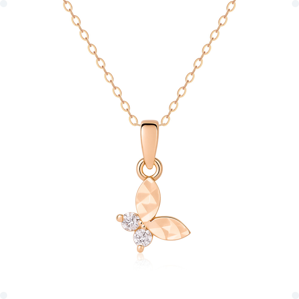 쥬넬 [선물포장] 14K 엘라 컷팅 큐빅 나비 드롭 팬던트 체인 금 목걸이 가정의달 어린이날 어버이날 생일 선물 179,900원