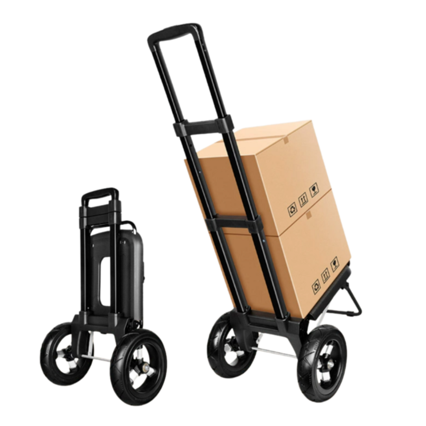 세로형 큰바퀴 구루마 핸드카트 이륜차 계단 바퀴, 1개, 블랙 72,000원