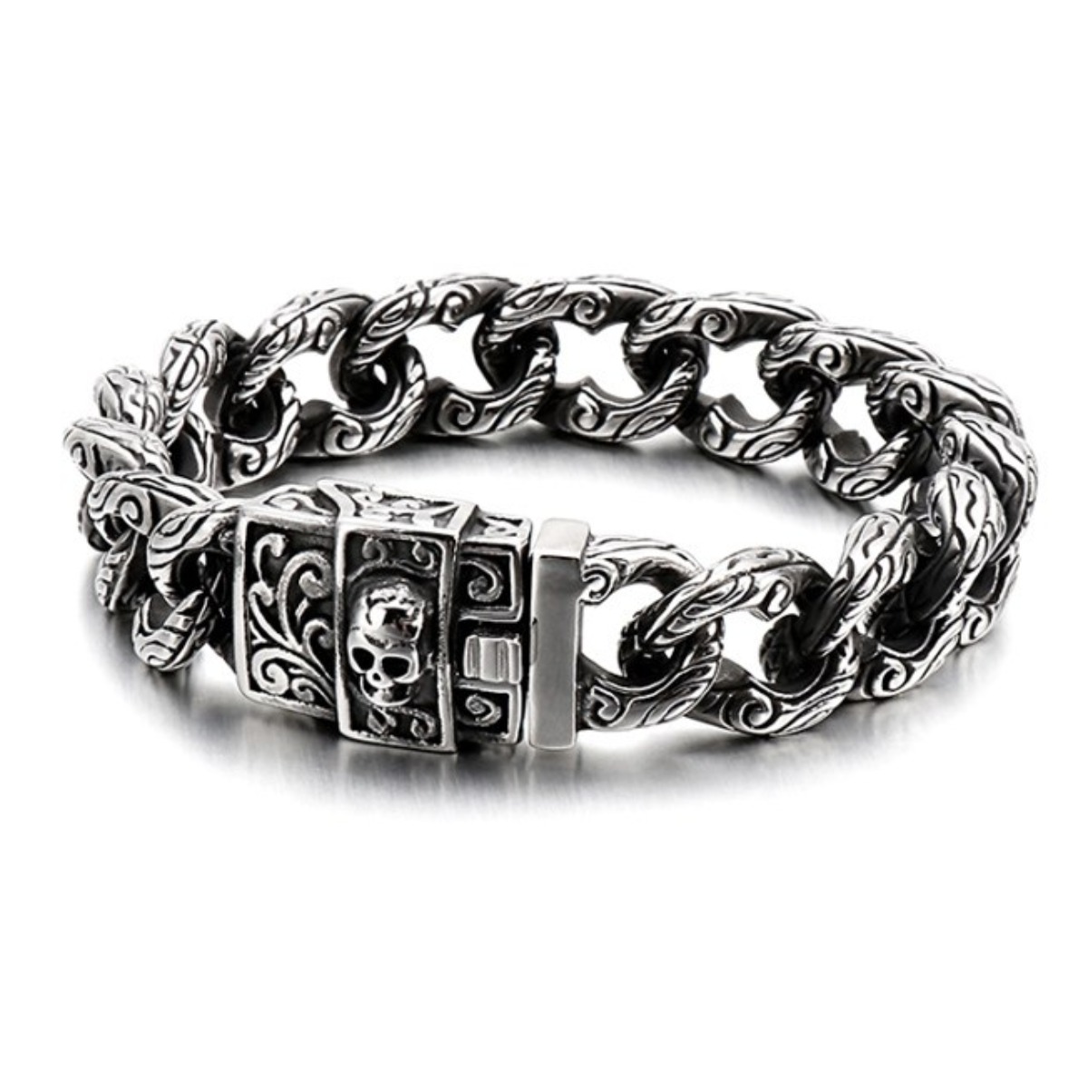볼던 SSB1171 남자 여자 써지컬 스틸 해골 체인 패션 팔찌 55,000원