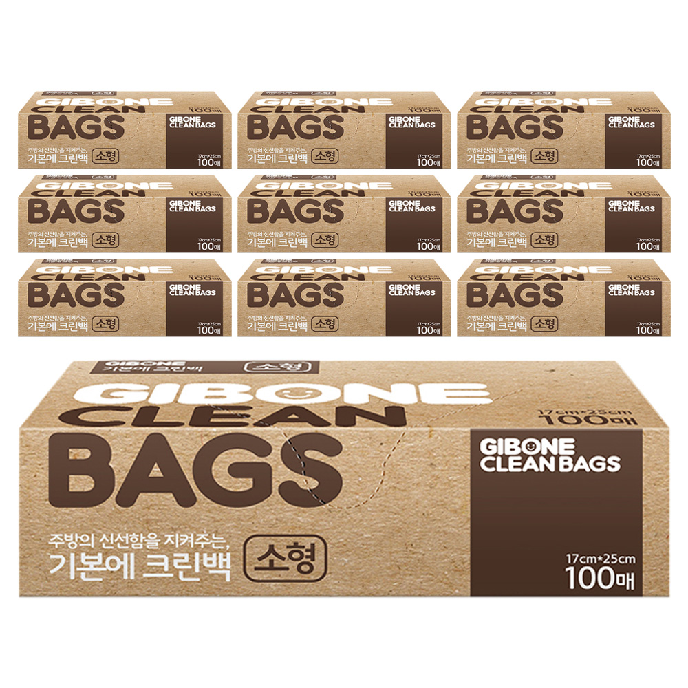 기본에 크린위생백 중형 25cm x 35cm, 중(M), 100개입, 10개 19,660원