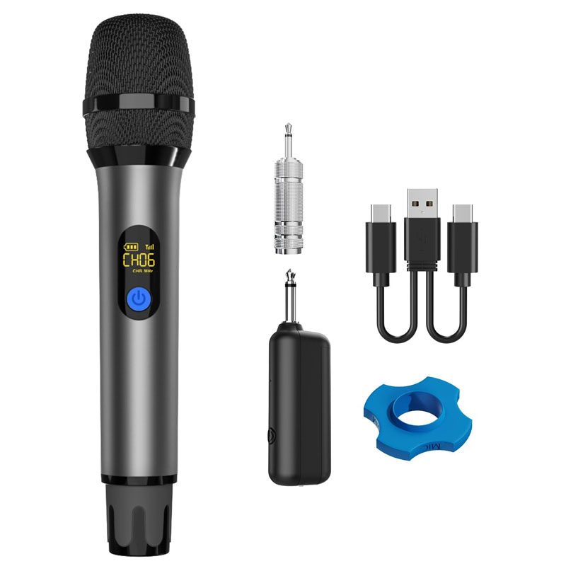 프리라이프 - 무선 마이크 송수신기 세트 충전식 UHF 고감도 다이나믹 노래방 MIC 26,900원