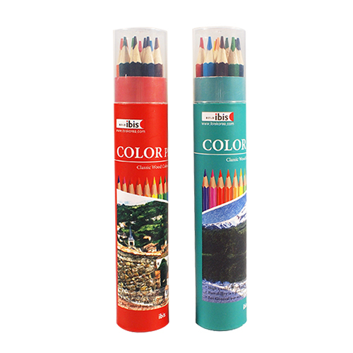 아이비스 원통 12색 색연필 1세트 24개입 단체 컬러 유치원 색칠 펜슬 스케치 혼색 학용품 54,500원