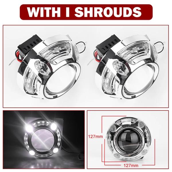 호환  Hella 3R 헤드라이트용 Bi LED 프로젝터 렌즈 Angel Eye 자동차 조명 6000K Billed H4 H7 9005 9006 전구 업그레이드 키트 40000LM 127,360원