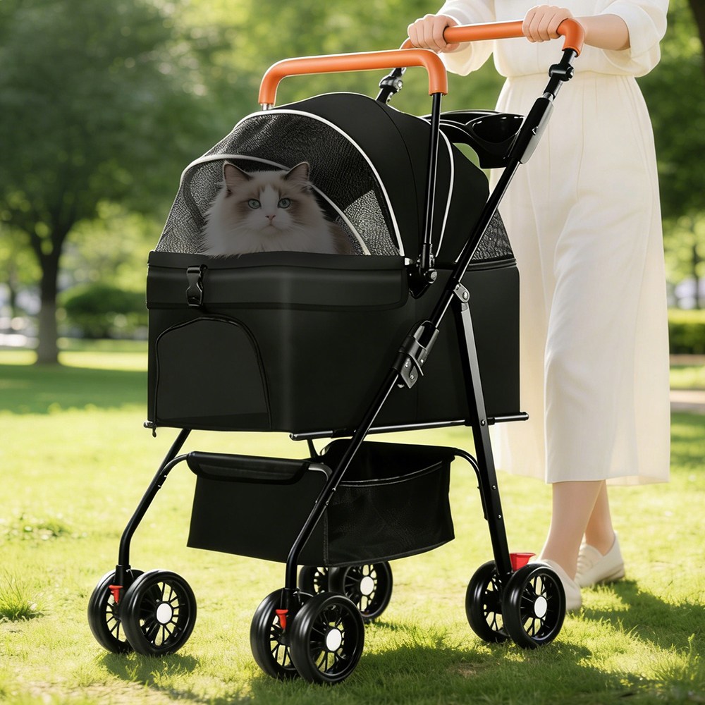 분리형 강아지 유모차 고양이 반려동물 카시트 겸용 원터치 폴딩 애견 이동 카트 중소형견 감성 나들이 / 산책 접이식 개모차 61,800원