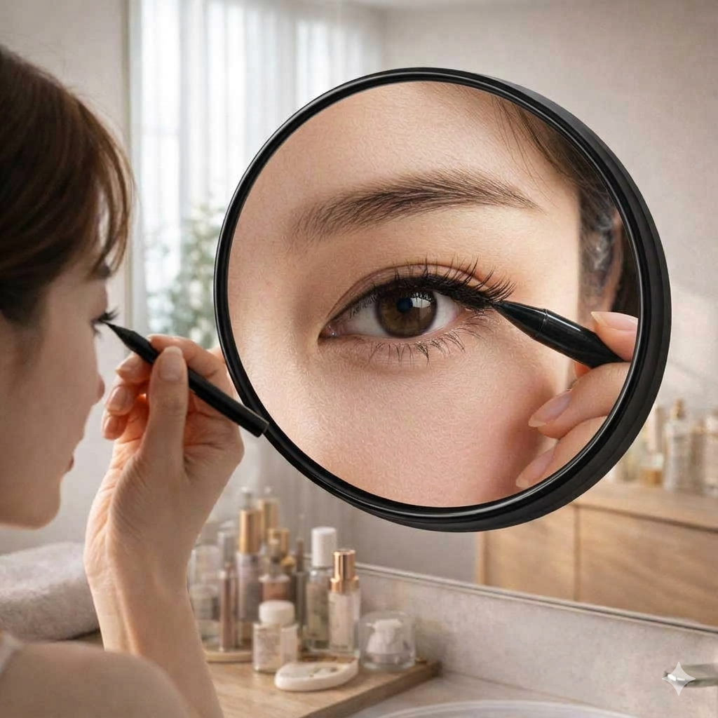 벨로티 125mm 와이드뷰 10배 확대거울 - 메이크업 전용 시원한 대화면 접착형, 1개, 단품 9,900원