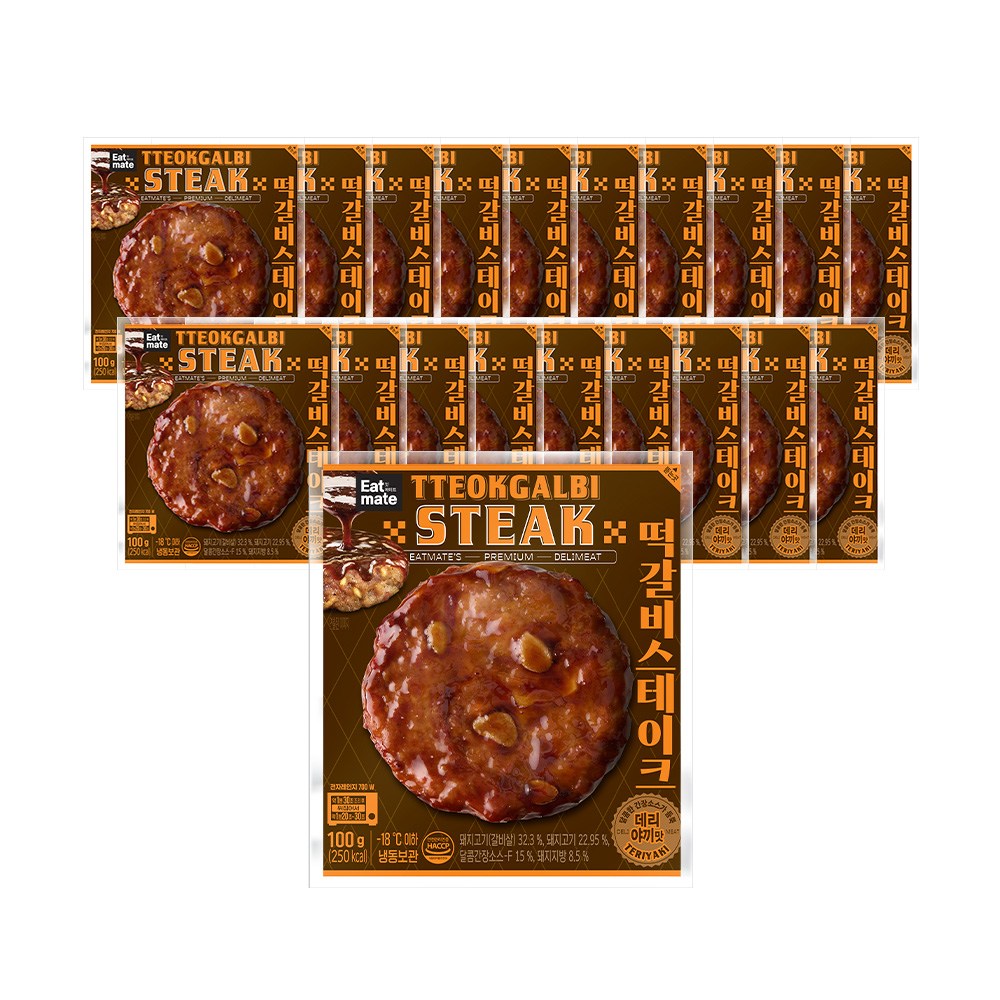 [랭킹닭컴] 잇메이트 떡갈비 스테이크 데리야끼맛, 20개, 100g 39,800원