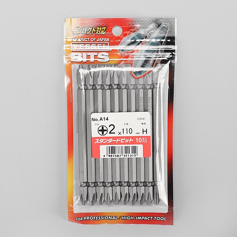 베셀 VESSEL 십자(+) 6.35(+2)X110mm 임팩트 에어 드라이버 비트 10개 세트 양십자 18,200원