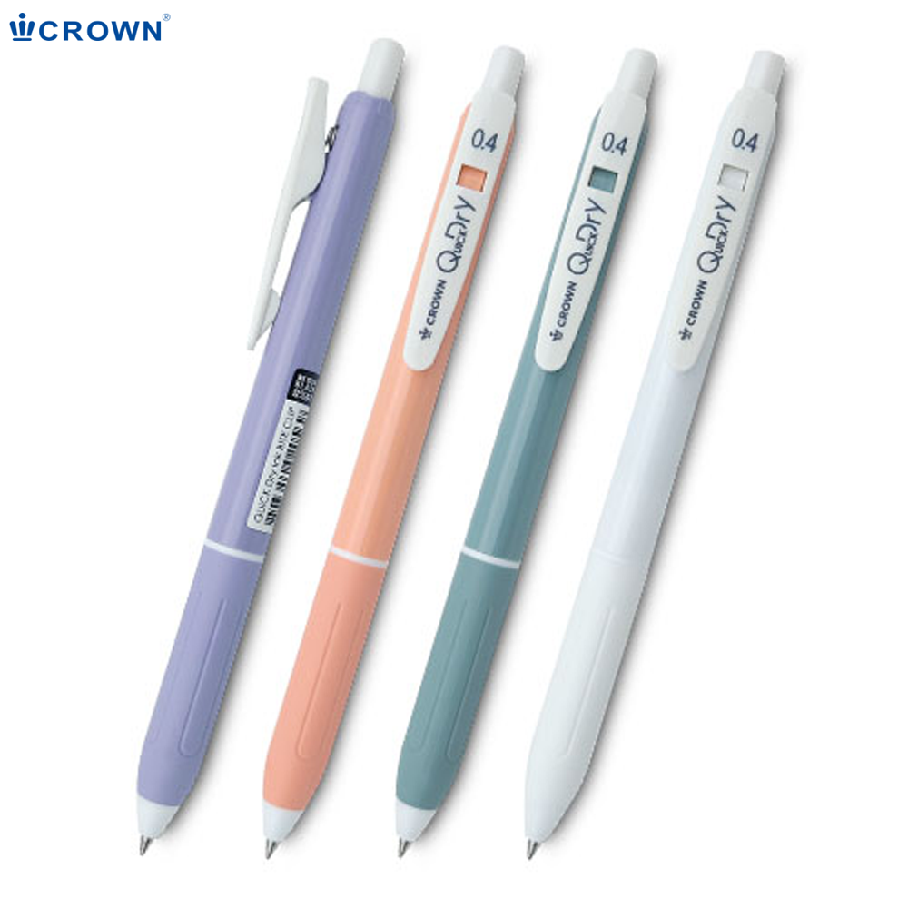 [크라운] 퀵드라이 마일드 볼펜 0.4mm, 화이트 0.4mm, 1개 480원
