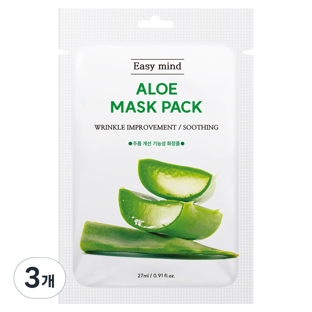 이지마인드 주름개선 마스크팩 알로에, 3개, 10개입 12,000원